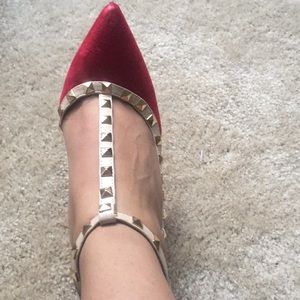 Red studded heels